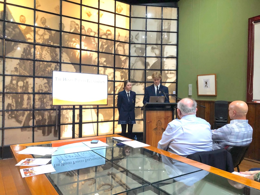 Tenterfield High School Captains address the audience